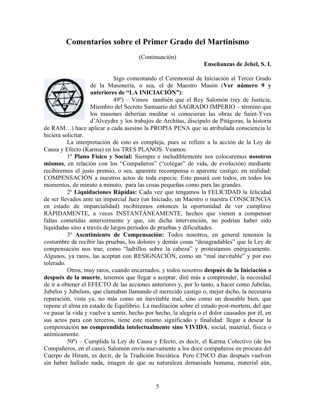La Iniciación · Año II, Nº 11 · March 1943, page 5