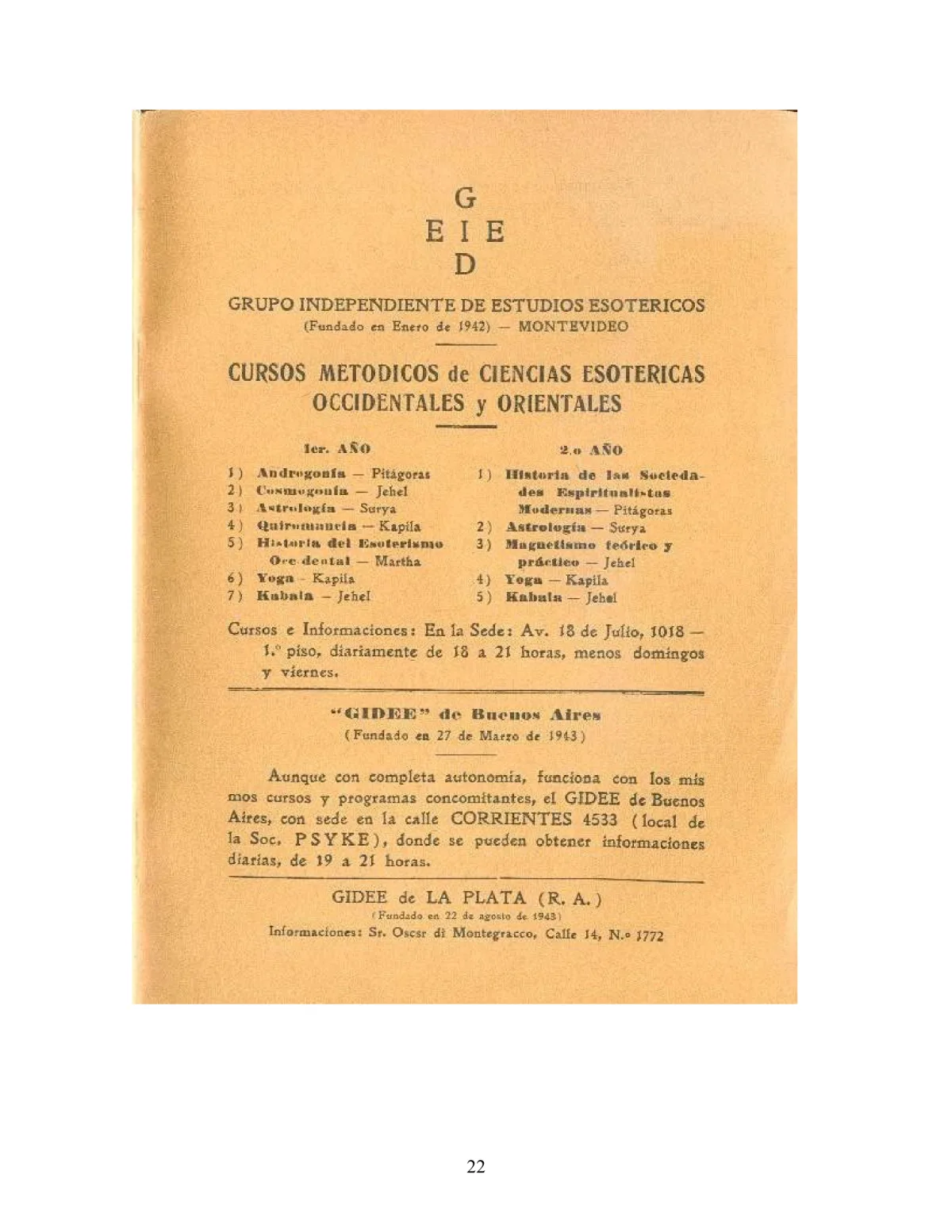 La Iniciación · Año II, Nº 16-17 · August 1943, page 22