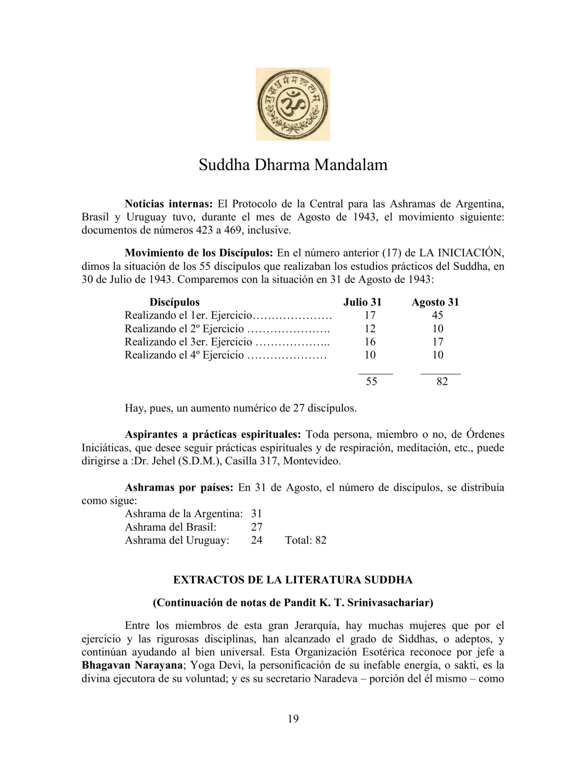 La Iniciación · Año II, Nº 18 · October 1943, page 19
