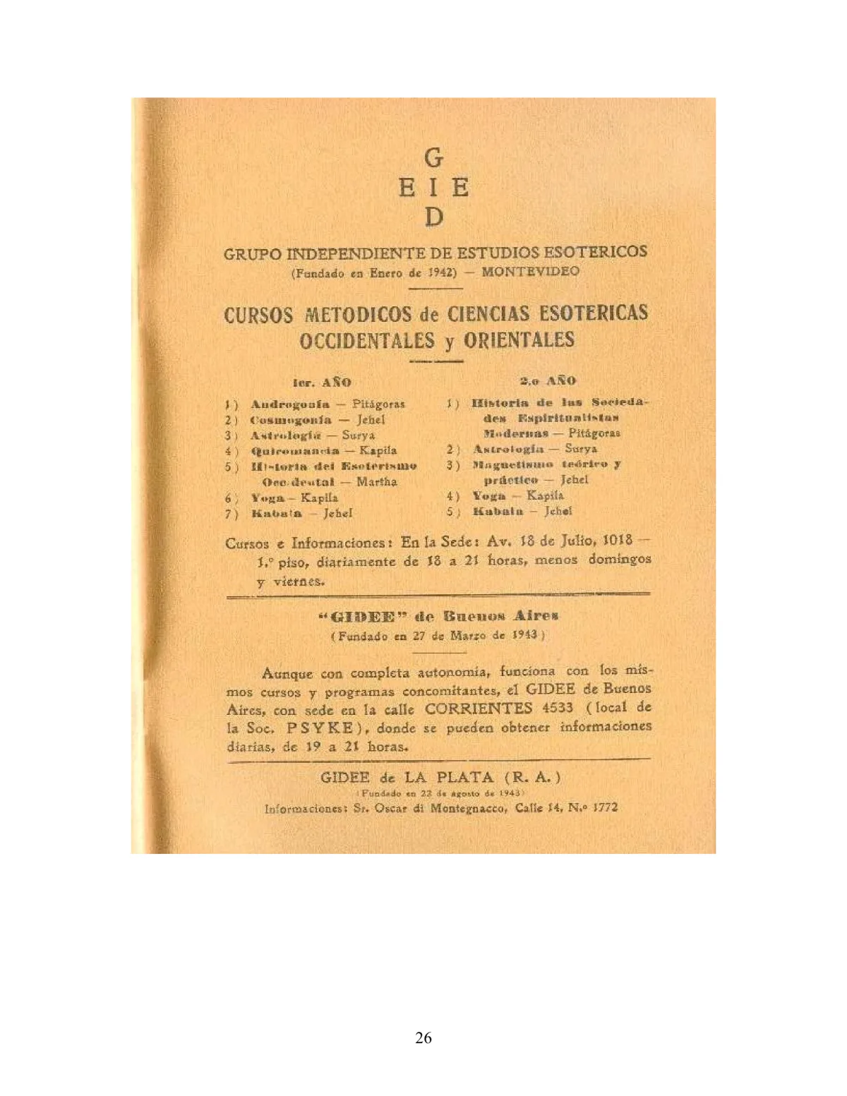 La Iniciación · Año II, Nº 18 · October 1943, page 26