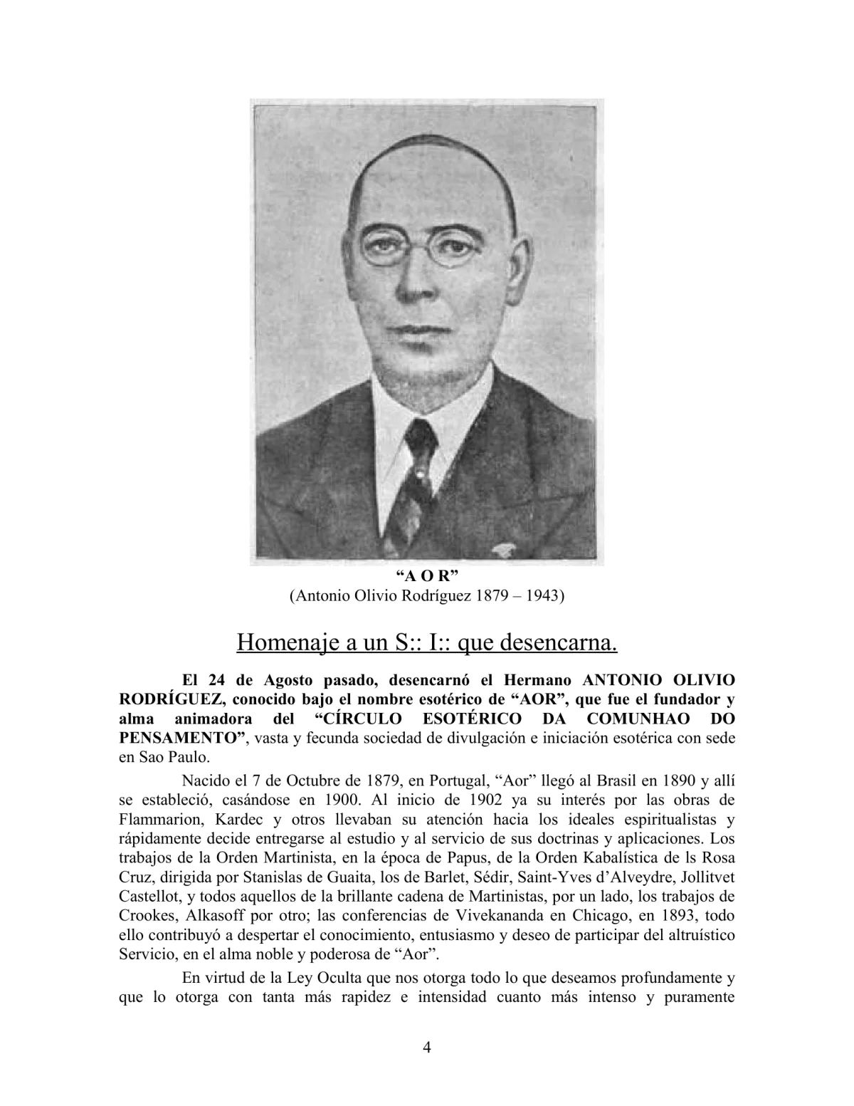 La Iniciación · Año II, Nº 20 · December 1943, page 4