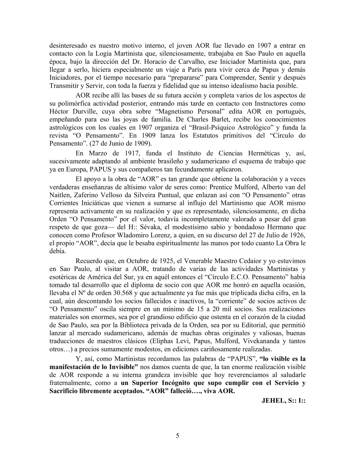 La Iniciación · Año II, Nº 20 · December 1943, page 5