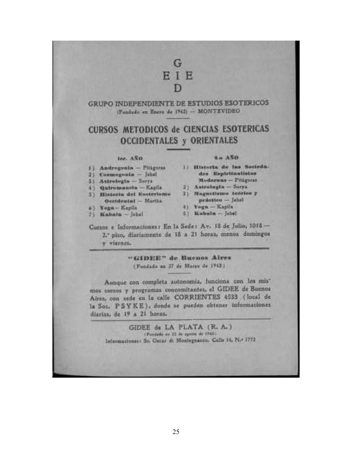 La Iniciación · Año II, Nº 20 · December 1943, page 25