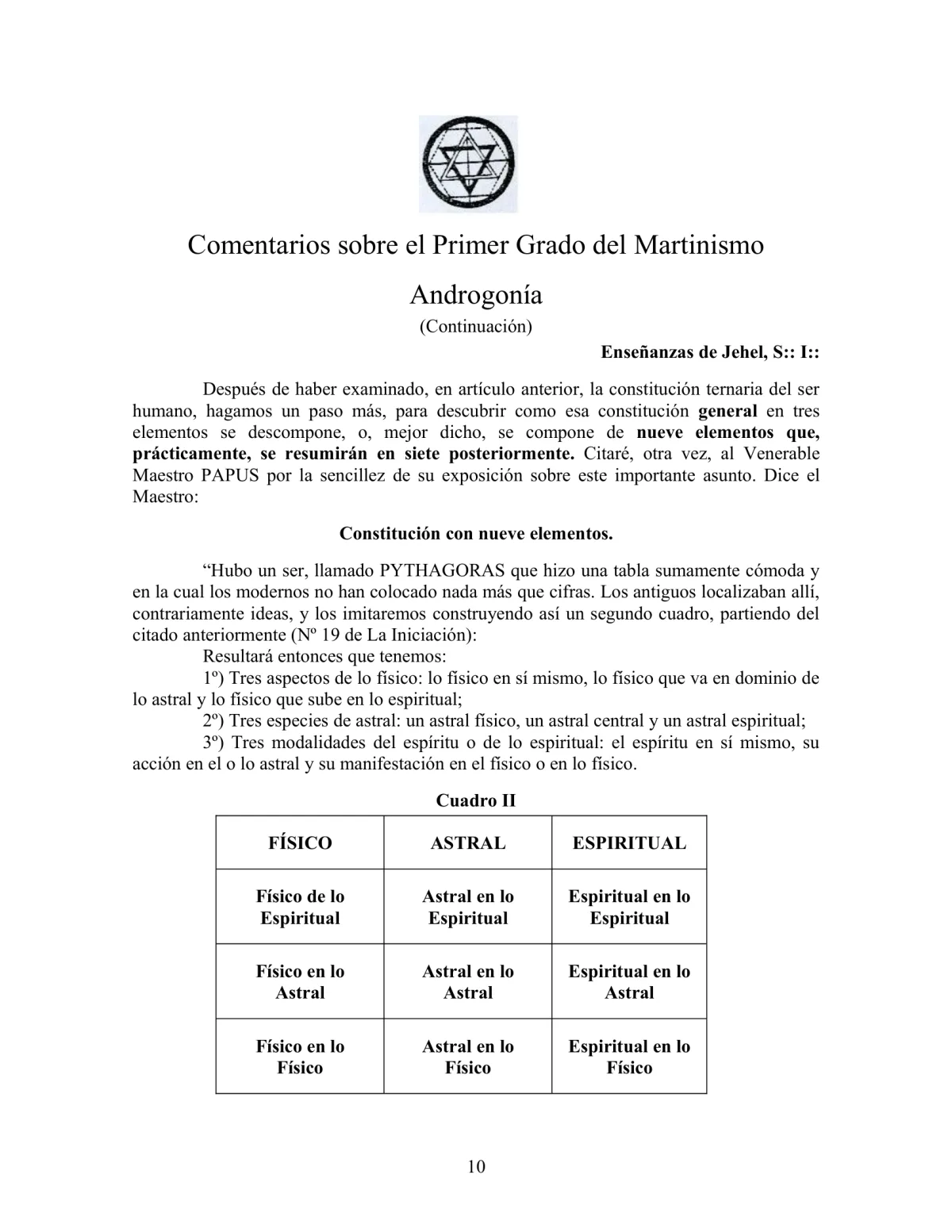 La Iniciación · Año III, Nº 21 · January 1944, page 10