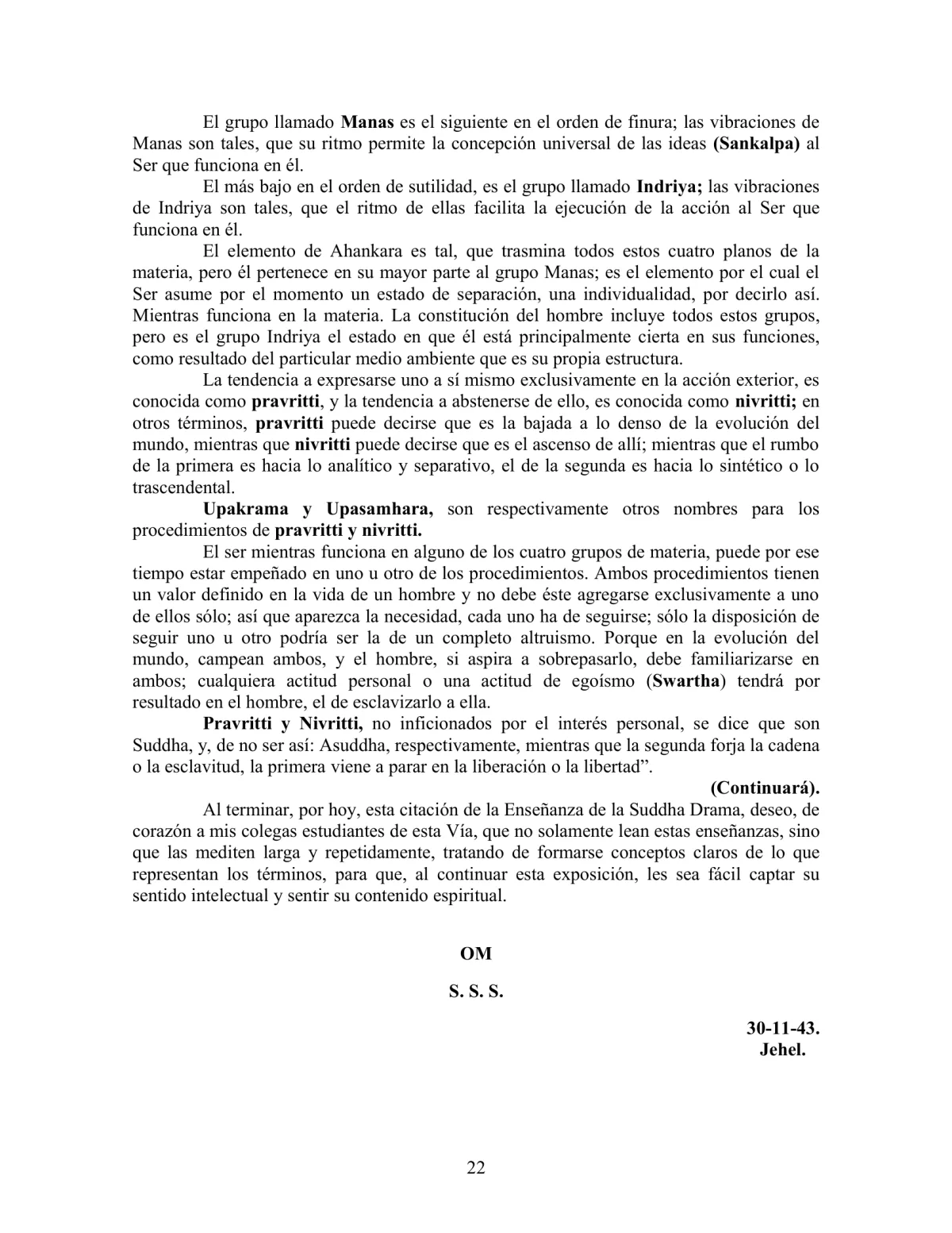 La Iniciación · Año III, Nº 21 · January 1944, page 22