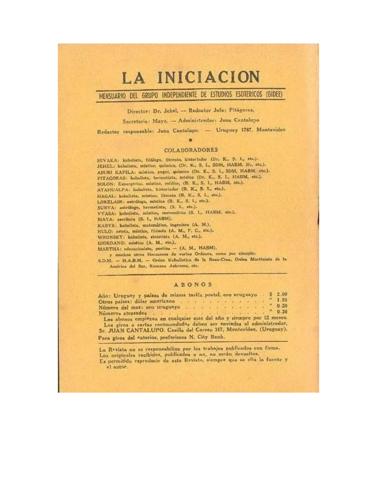 La Iniciación · Año III, Nº 23 · March 1944, page 2