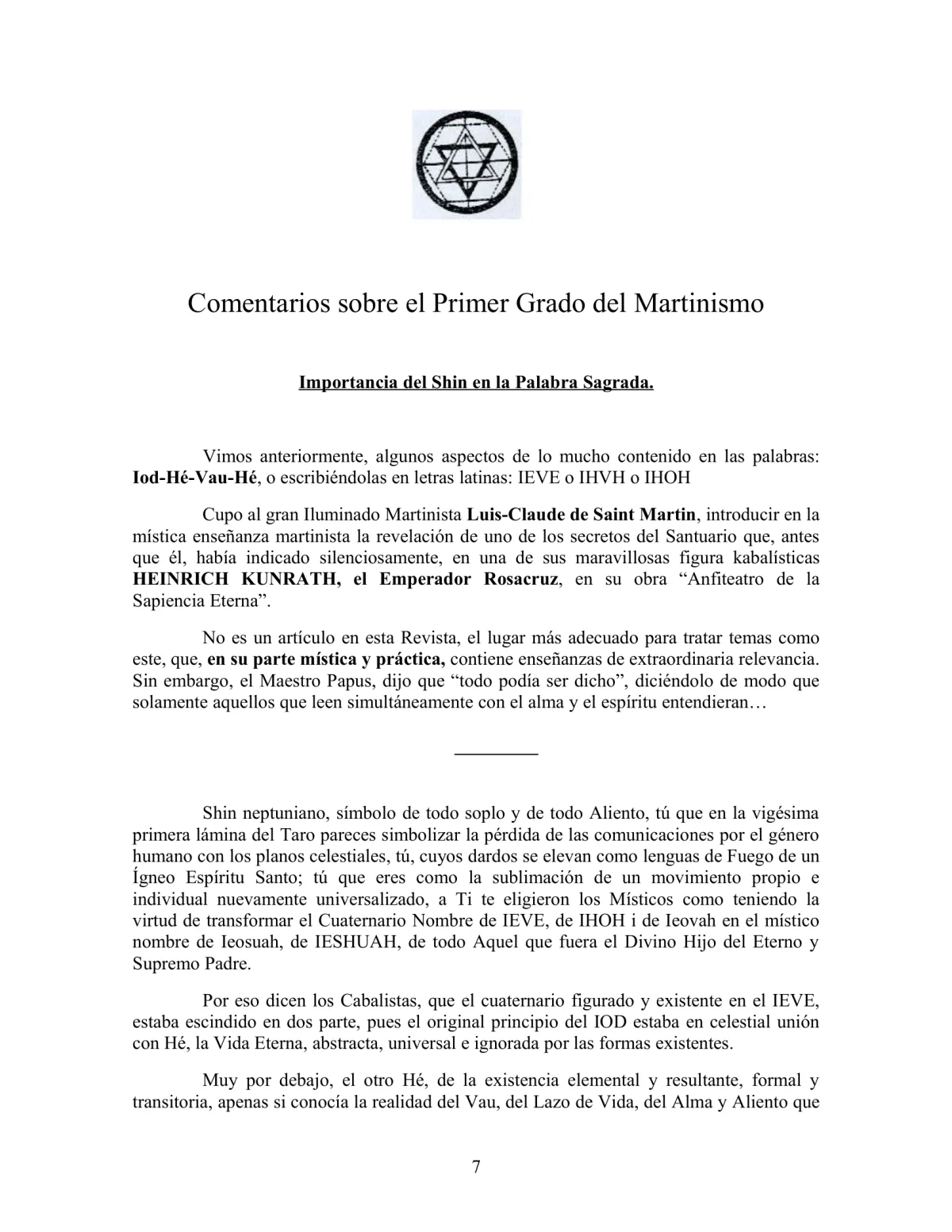 La Iniciación · Año III, Nº 29 · September 1944, page 7