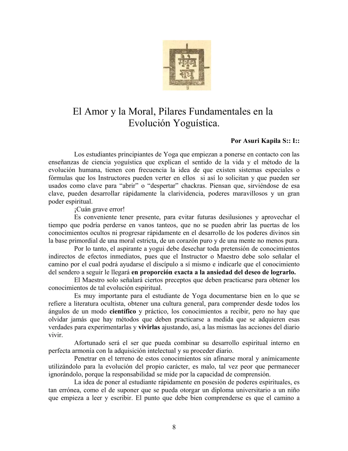La Iniciación · Año III, Nº 30 · October 1944, page 8