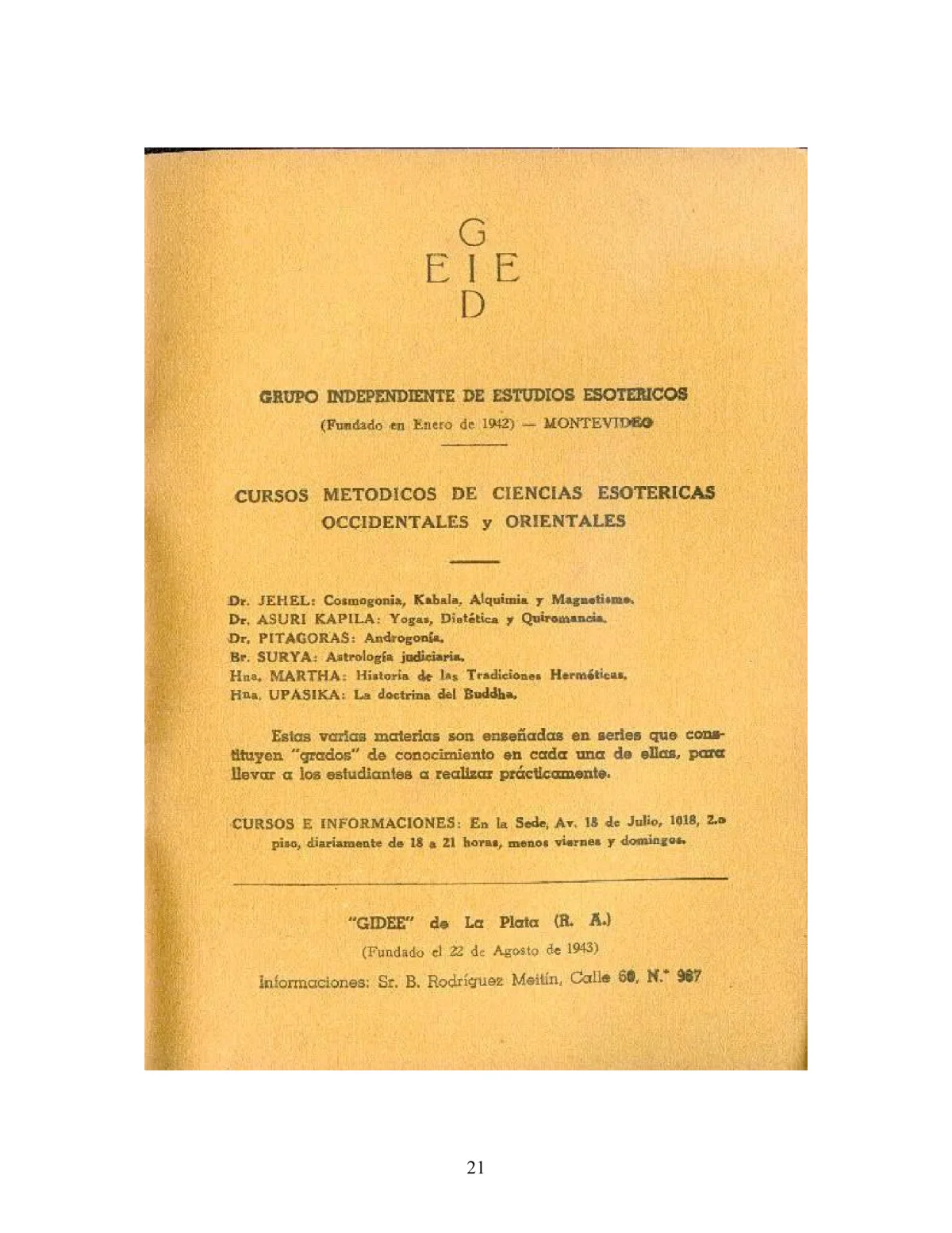 La Iniciación · Año III, Nº 30 · October 1944, page 21