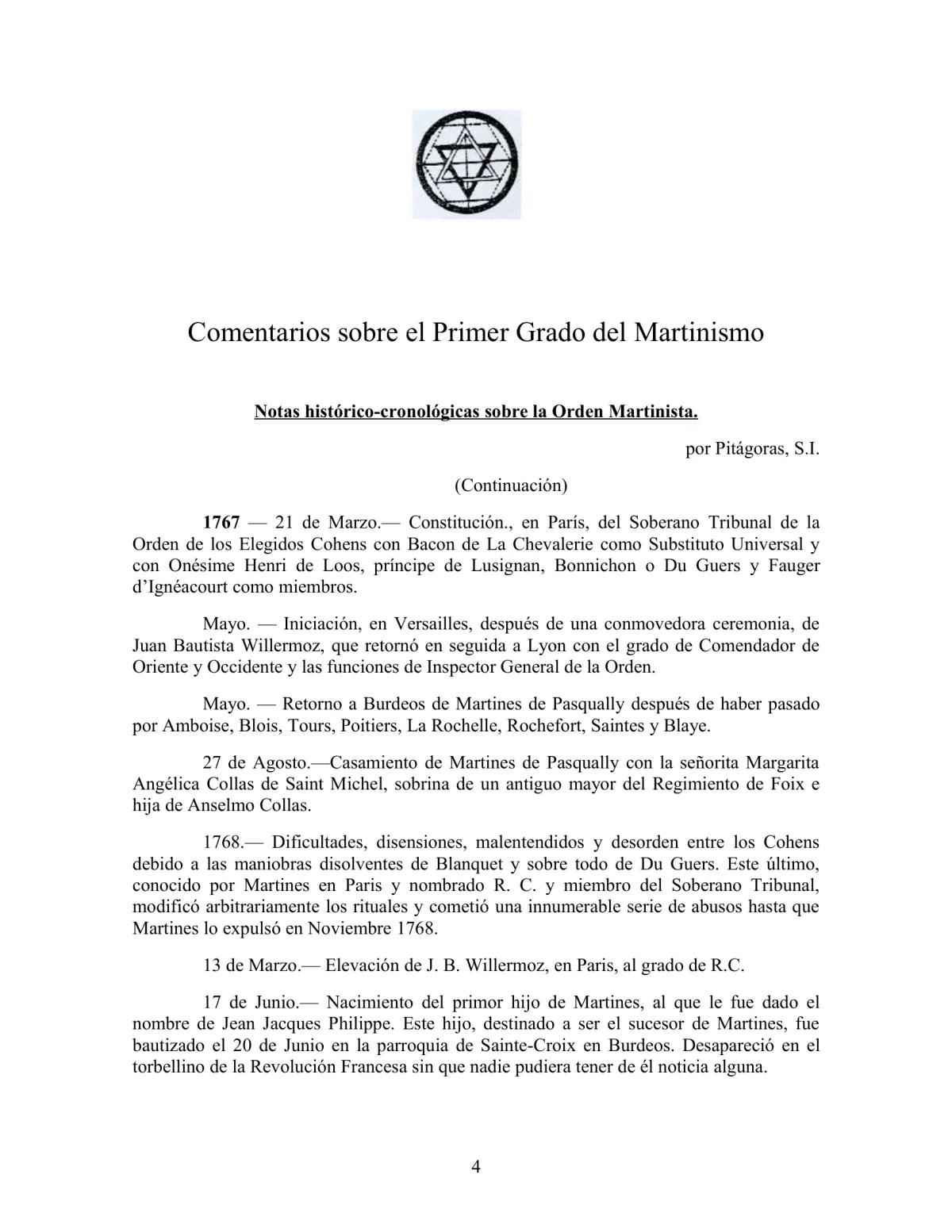 La Iniciación · Año III, Nº 32 · December 1944, page 4