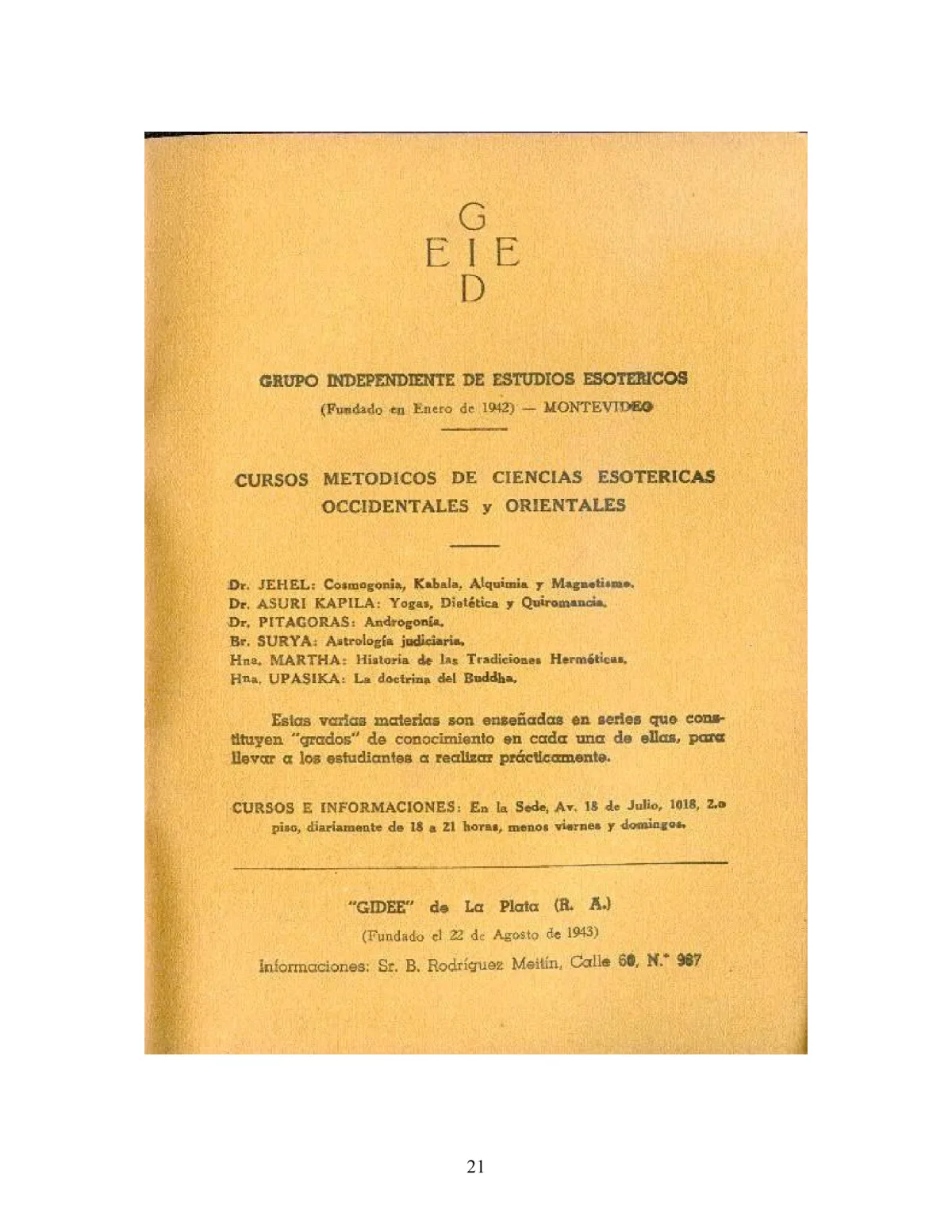 La Iniciación · Año III, Nº 32 · December 1944, page 21