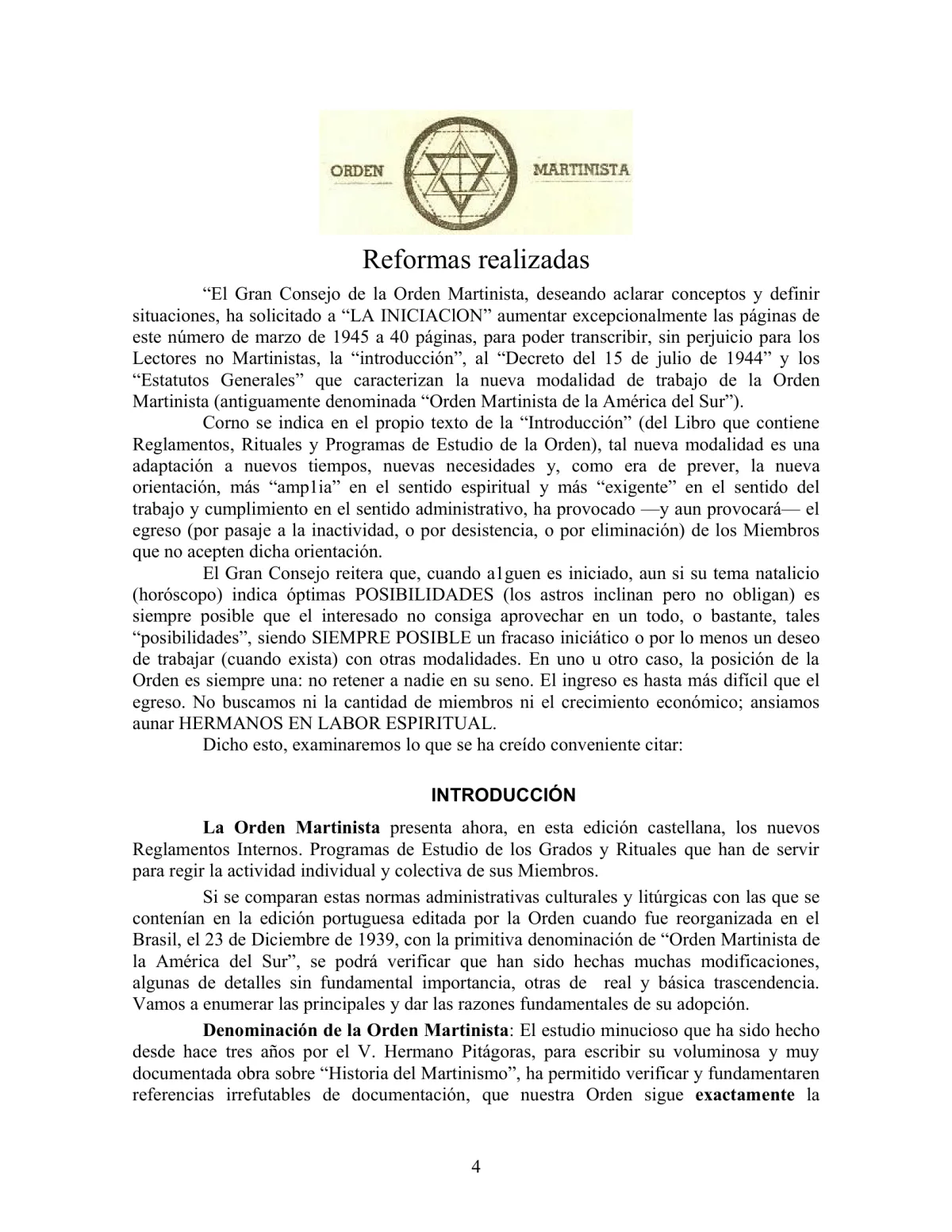 La Iniciación · Año IV, Nº 35 · March 1945, page 4