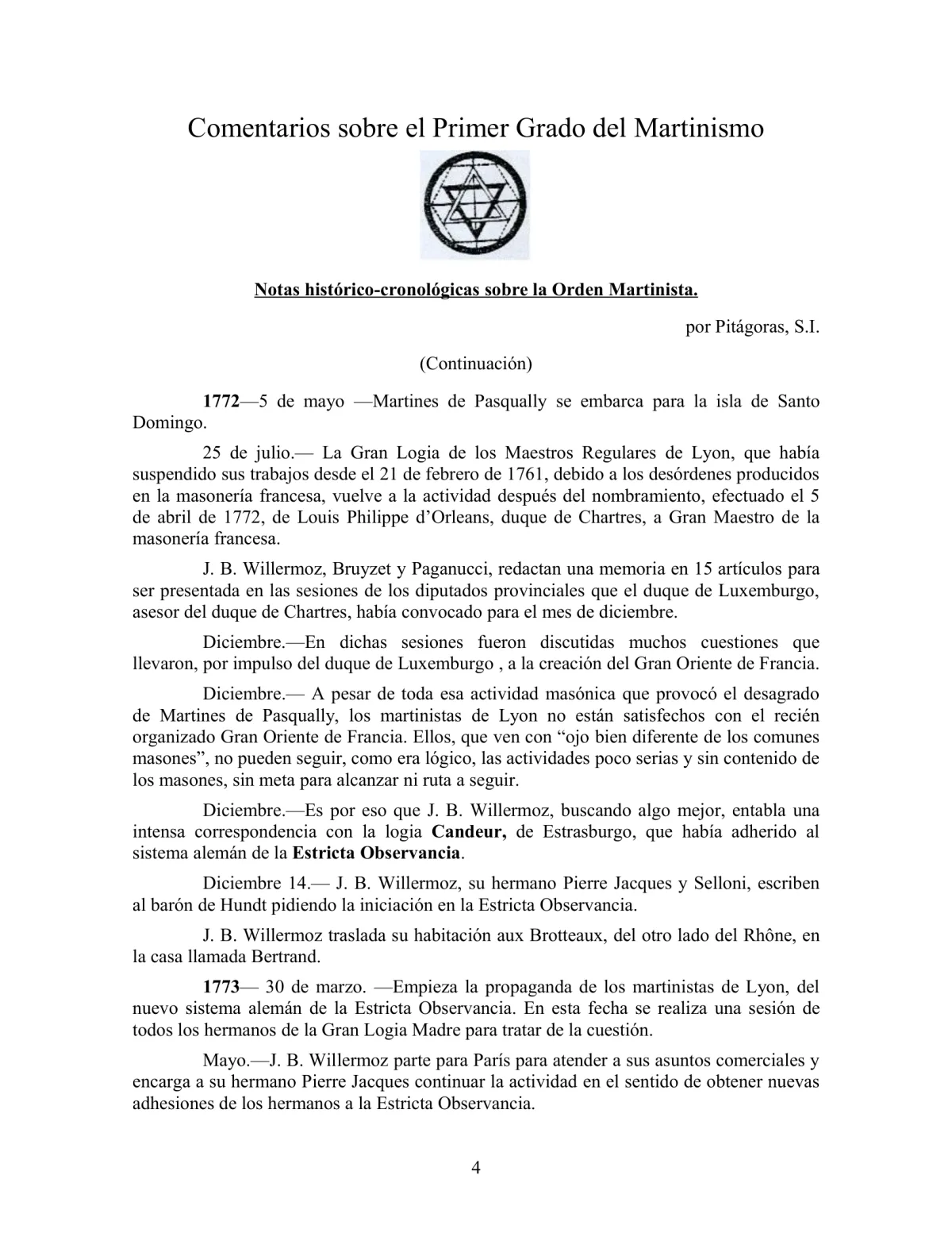La Iniciación · Año IV, Nº 36 · April 1945, page 4
