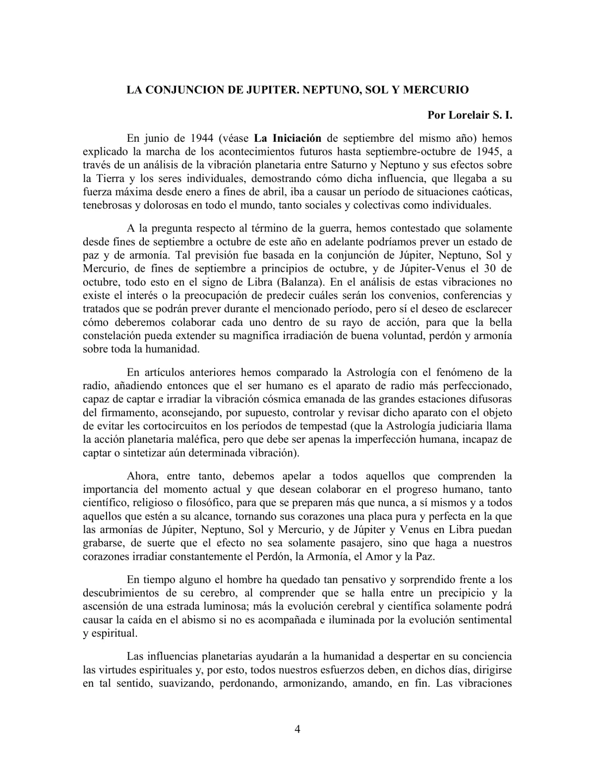 La Iniciación · Año IV, Nº 42 · October 1945, page 4