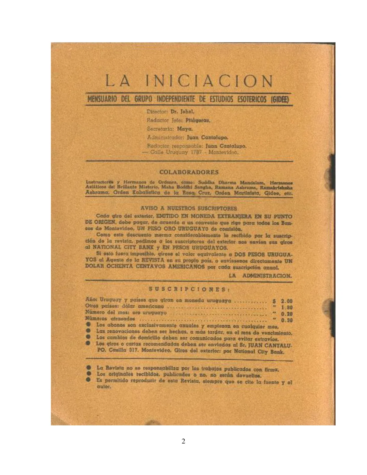 La Iniciación · Año V, Nº 48 · April 1946, page 2