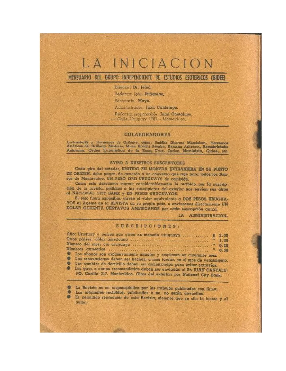 La Iniciación · Año V, Nº 49 · May 1946, page 2