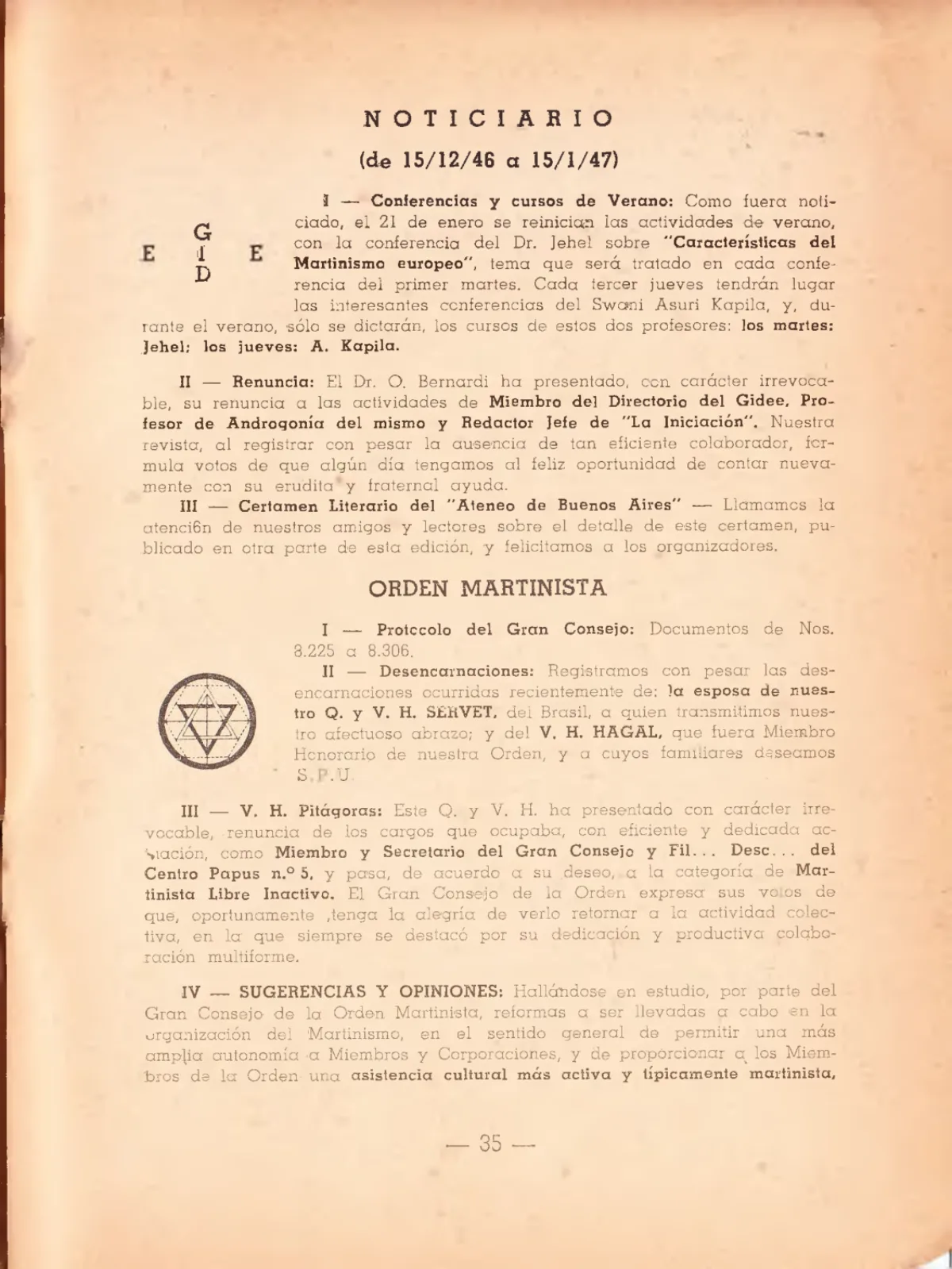 La Iniciación · Año VI, Nº 58 · February 1947, page 38