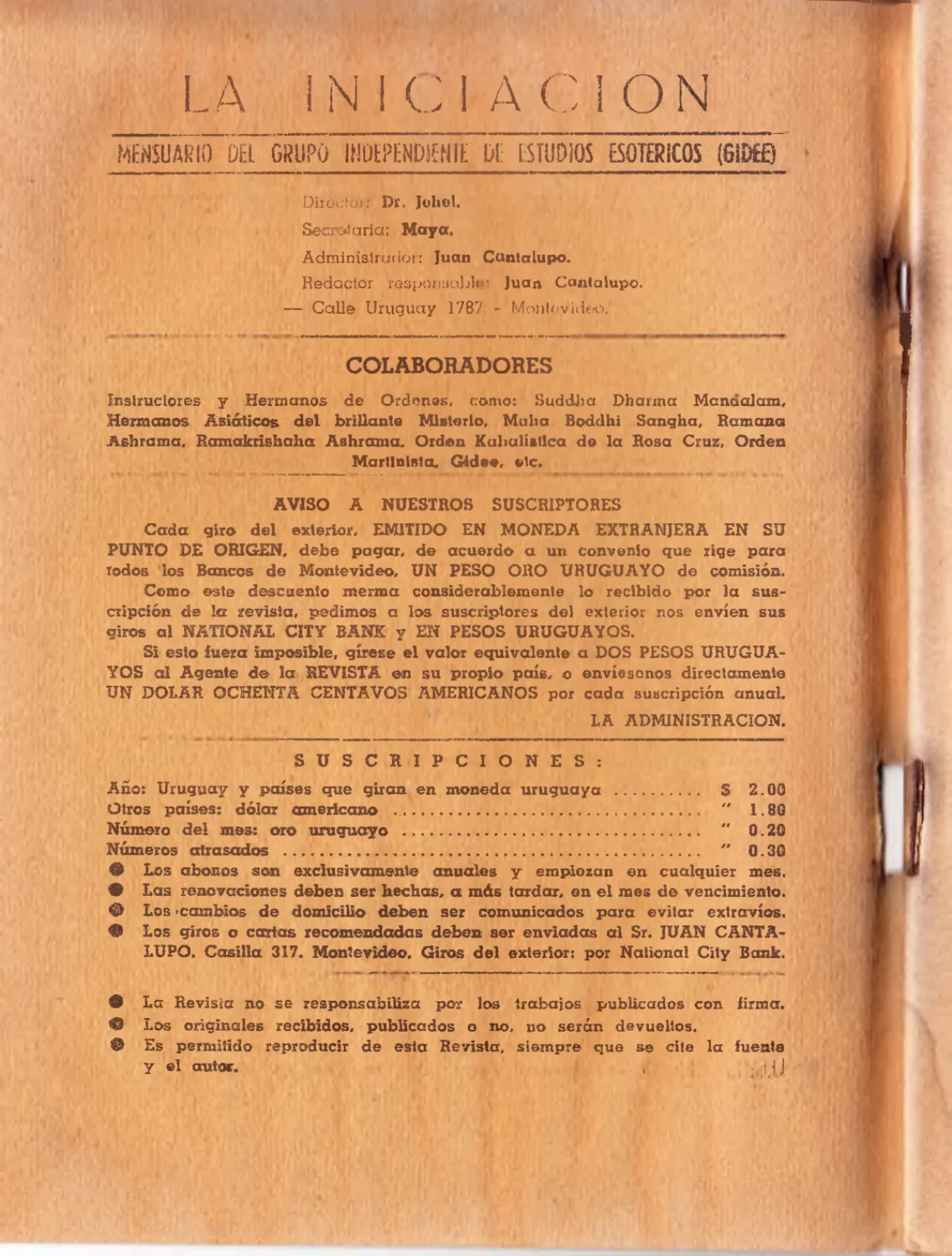 La Iniciación · Año VI, Nº 63 · July 1947, page 3