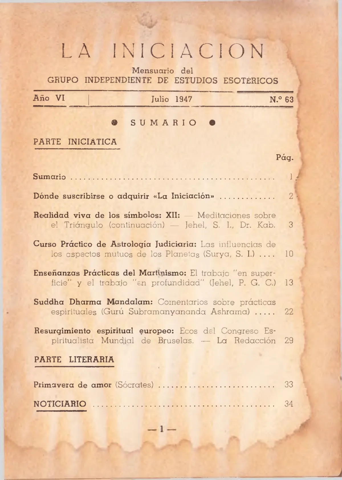 La Iniciación · Año VI, Nº 63 · July 1947, page 4