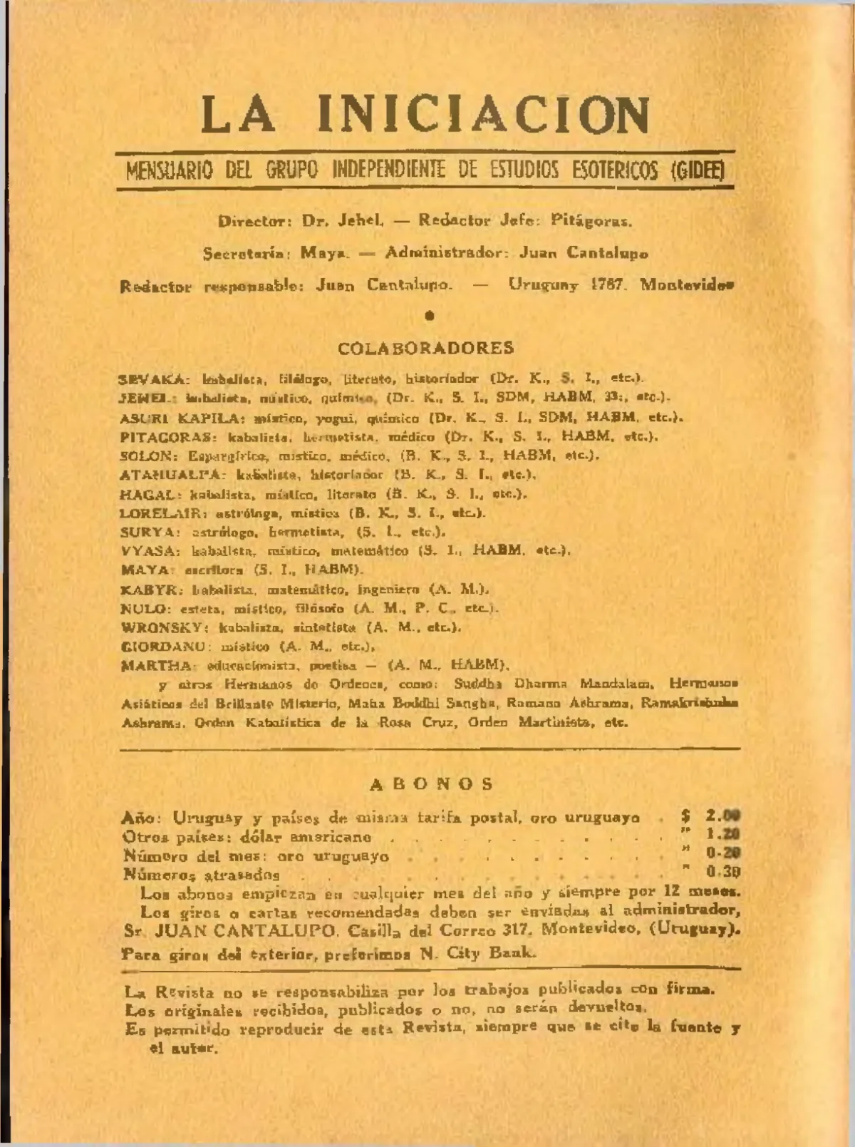 La Iniciación · Año VI, Nº 68 · December 1947, page 2